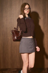 LOW WAIST BUTTON DETAIL MINI SKORT
