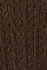 Cable Knit Boxy Crew Neck Cardigan Sweater