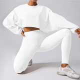 Women's Oversized Drop Shoulder Crew Neck Cropped Top
