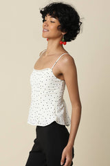 Avis Polka Dot Peplum Cami Top