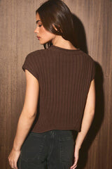 ROUND NECK EXTENDED SLEEVE SWEATER TOP