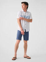 Short Sleeve Surf Stripe Linen Laguna Shirt