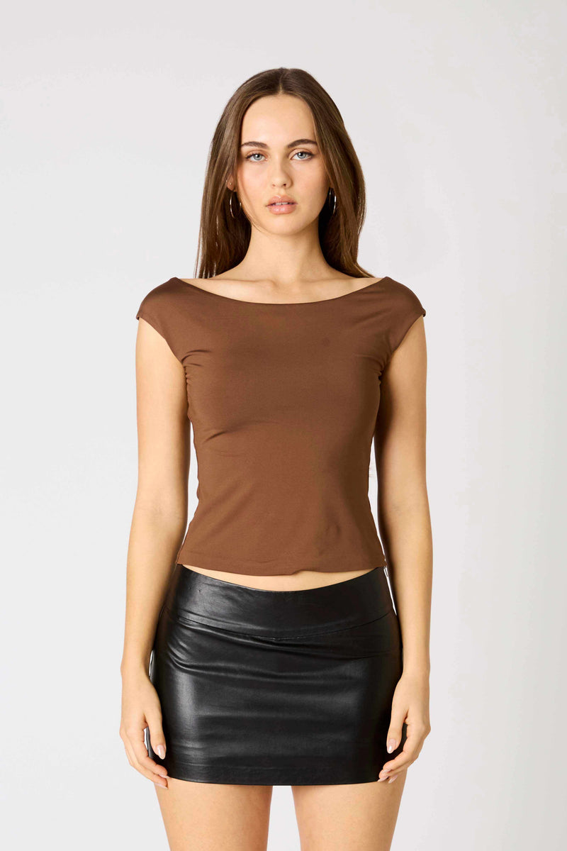 Cropped Wide Neck Top