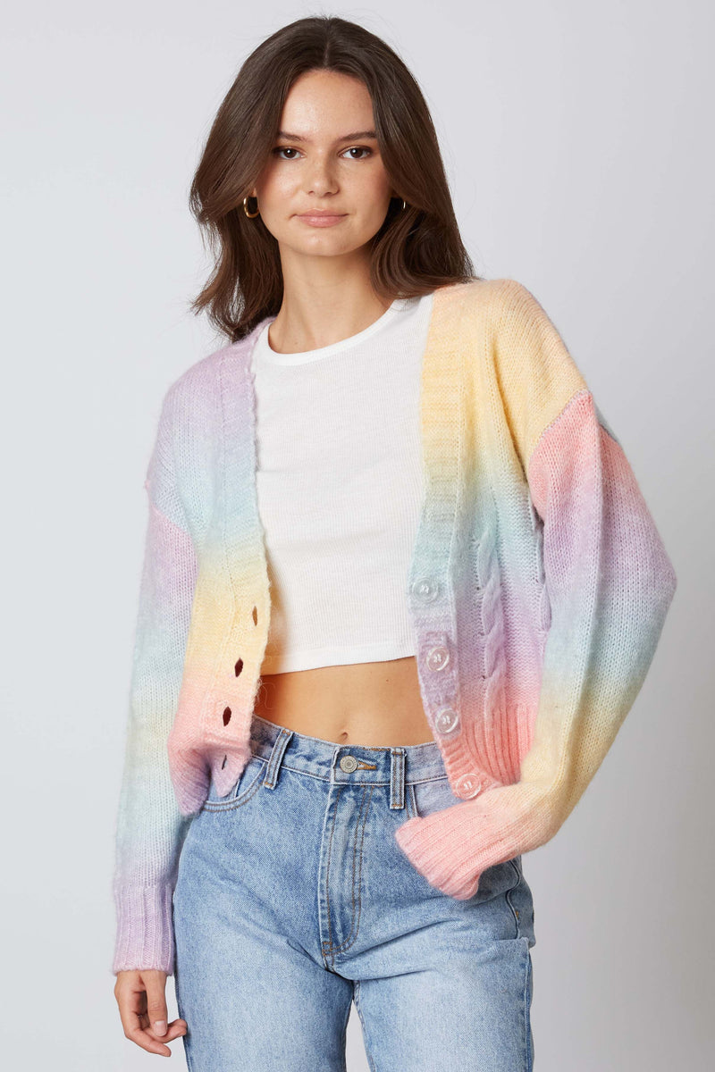 Multi-Colored Knitted Cardigan