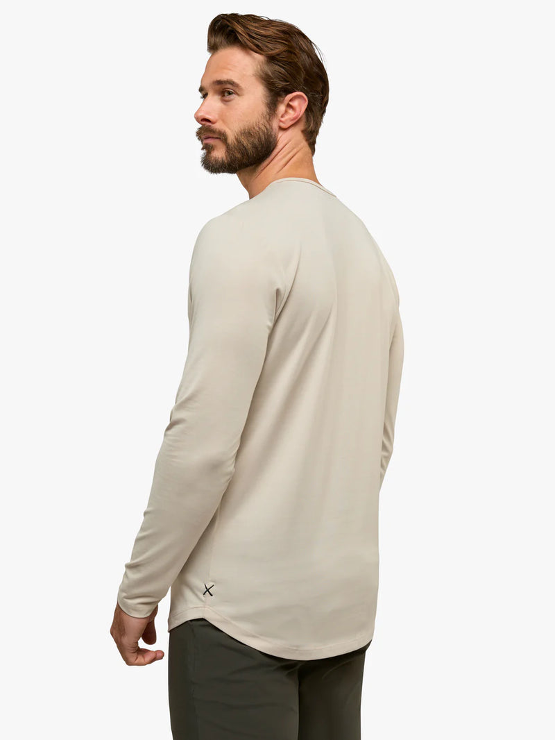 AO Long Sleeve Henley Curve-Hem