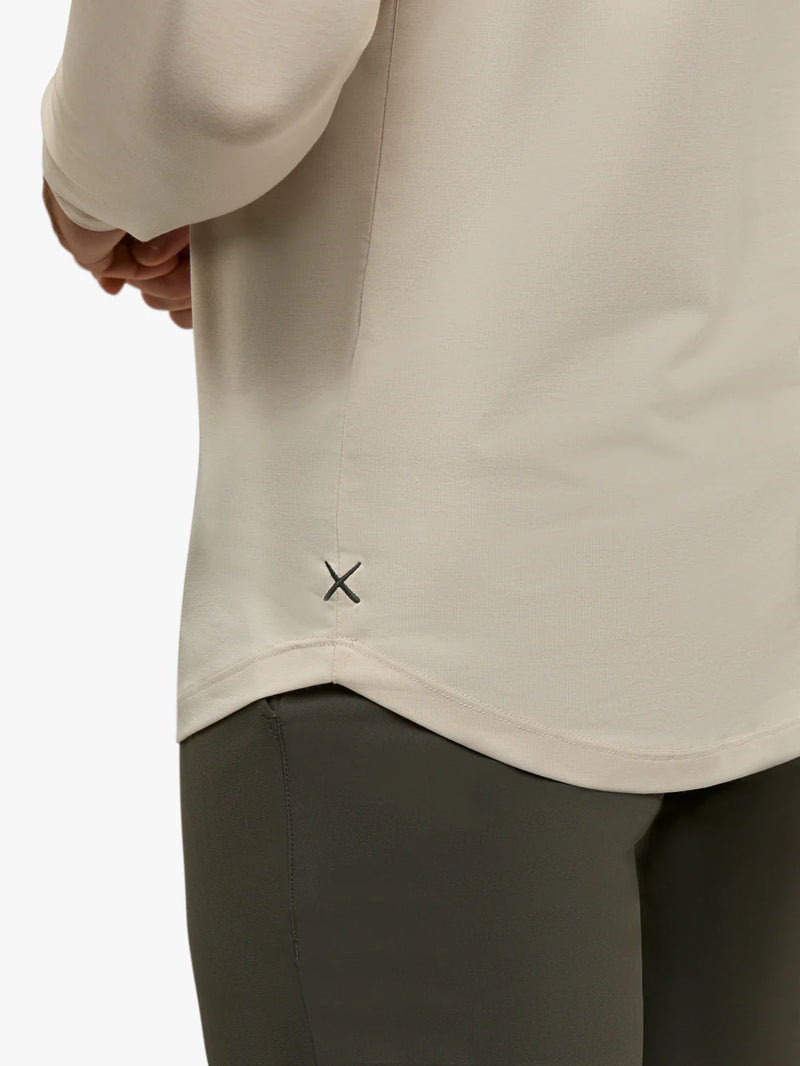 AO Long Sleeve Henley Curve-Hem