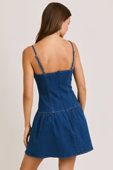 Bustier Top Low Waist Denim Dress