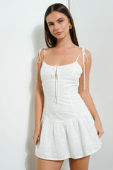 Eyelet Dropwaist Mini Dress
