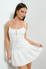 Eyelet Dropwaist Mini Dress