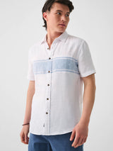 Short Sleeve Surf Stripe Linen Laguna Shirt