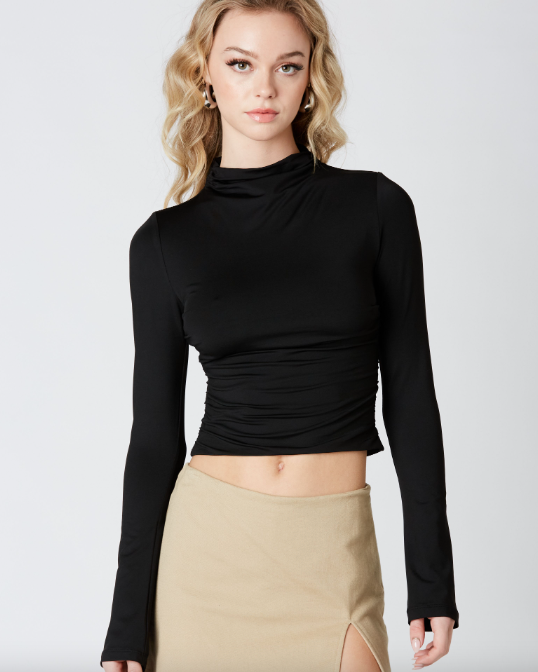 Turtle Neck Open Back Top