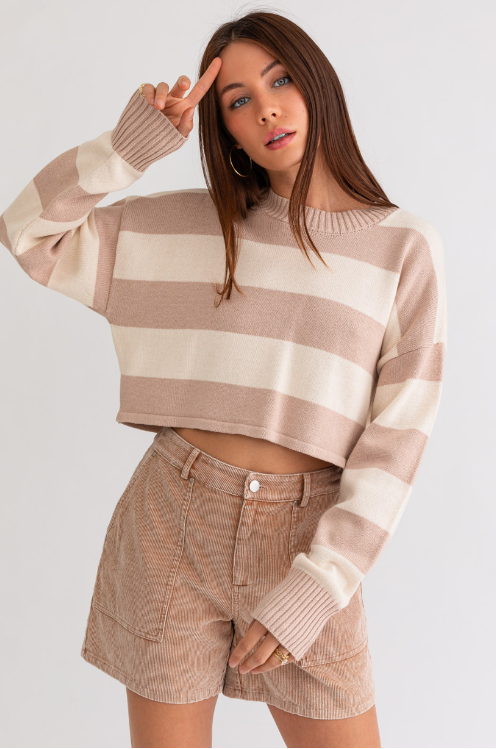 Striped Cropped Sweater