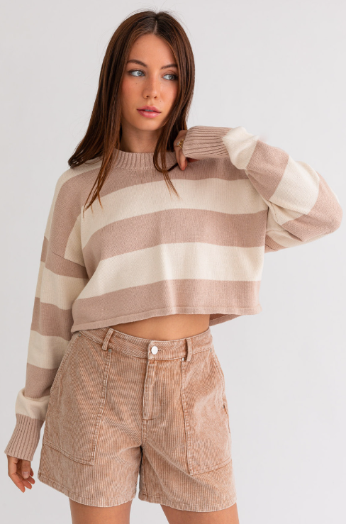 Striped Cropped Sweater