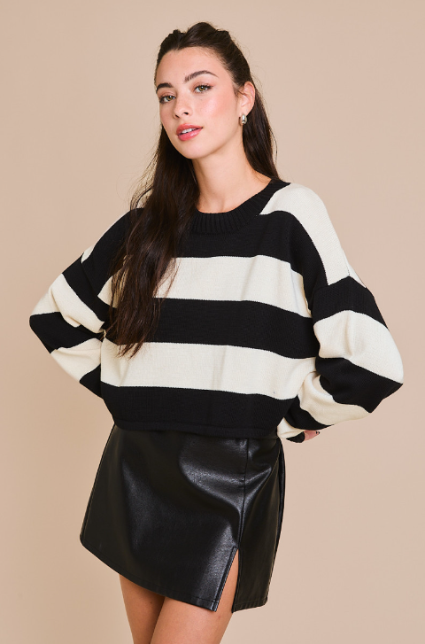 Striped Cropped Sweater