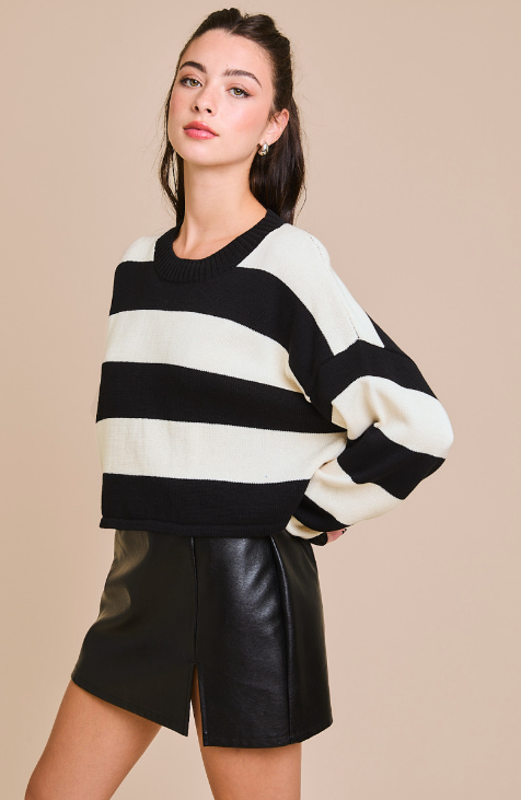 Striped Cropped Sweater