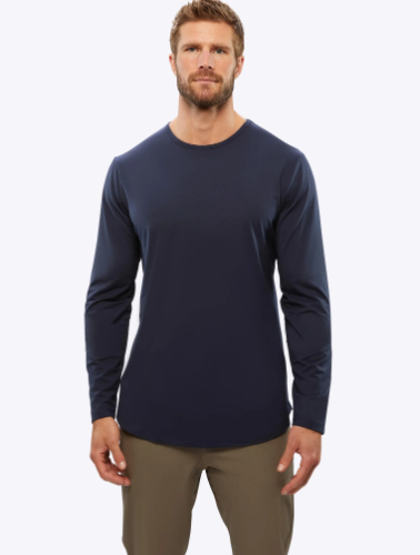 AO Long Sleeve Curve-Hem Tee