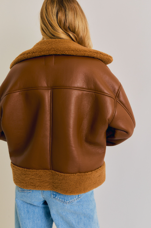 Teddy Lined Leather Jacket