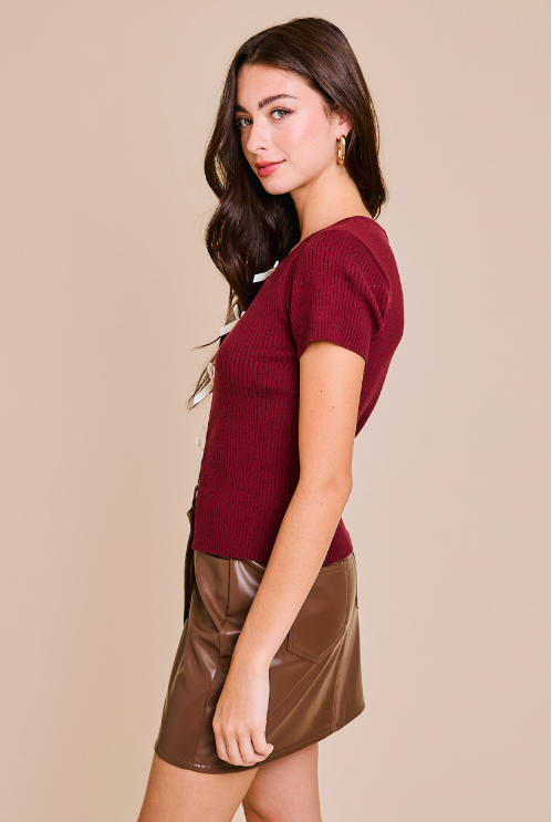 Bow Short Sleeve Top