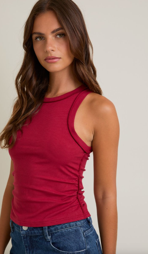 Round Neck Inside Out Ribbed Tank