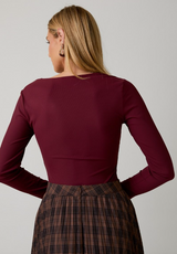 Scooped Neck Long Sleeve Bodysuit