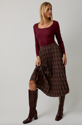 Scooped Neck Long Sleeve Bodysuit
