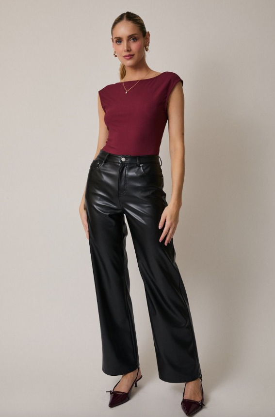 Boat Neck Sleeveless Bodysuit
