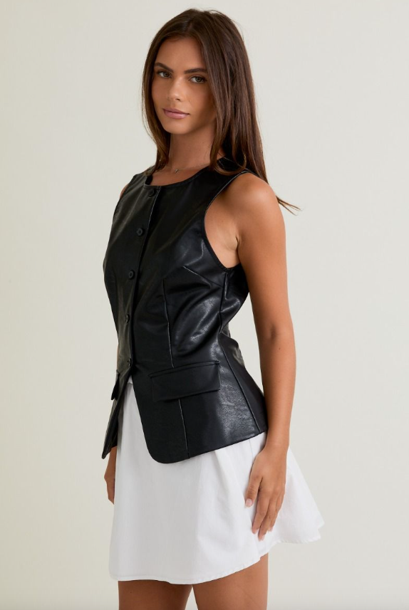 Sleeveless Round Neck Contrast Skirt Mini Dress