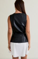Sleeveless Round Neck Contrast Skirt Mini Dress