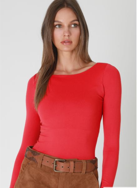Clean Line Square Neck LS Top