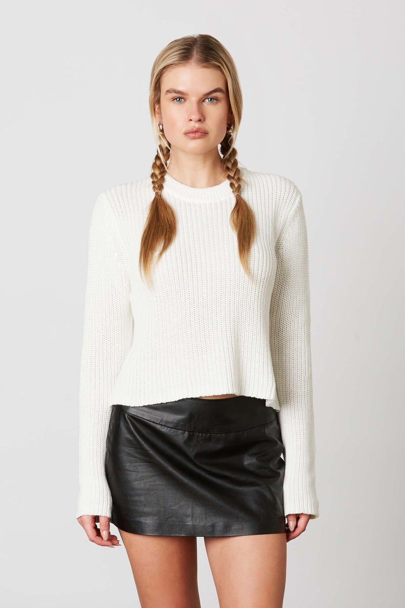 Round Neck Ribbed Sweater