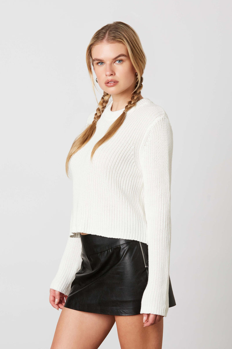 Round Neck Ribbed Sweater