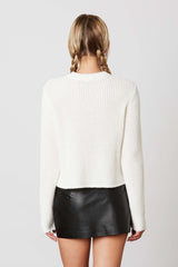 Round Neck Ribbed Sweater