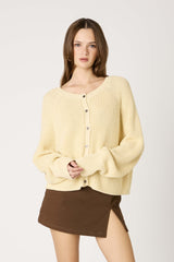 Butter Yellow Knit Cardigan