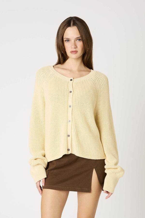 Butter Yellow Knit Cardigan