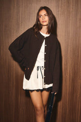 LONG SLEEVE CREW NECK SWEATER LIGHTWEIGHT CARDIGAN