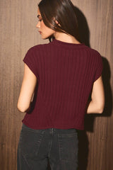ROUND NECK EXTENDED SLEEVE SWEATER TOP