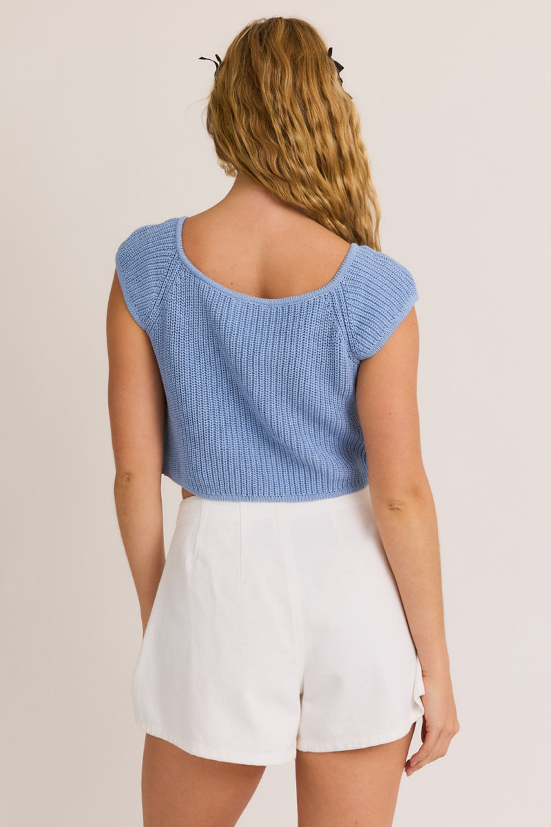 Front Tie Sleeveless Sweater Cardigan