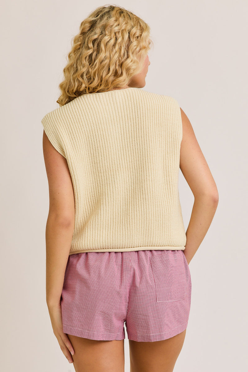 Button Down Front Pocket Sweater Vest
