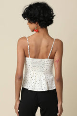 Avis Polka Dot Peplum Cami Top