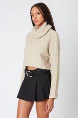 Cropped Turtle Neck Sweater