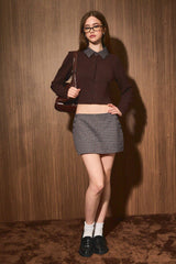 LOW WAIST BUTTON DETAIL MINI SKORT