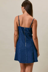 BABY DOLL SPAGHETTI DENIM DRESS