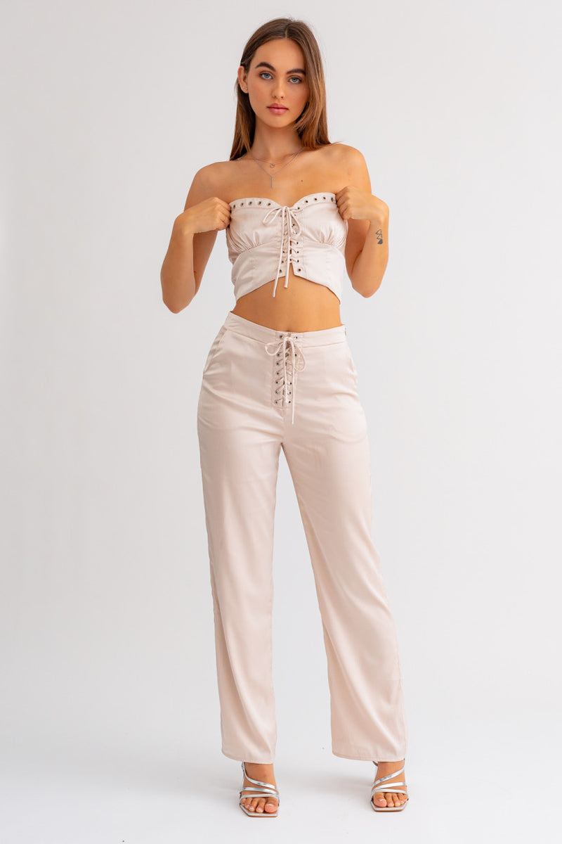 Lace Up Bustier Top