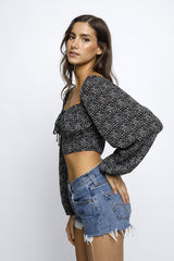 Sweetheart Flower Crop Top