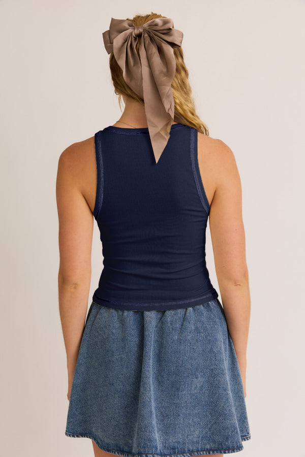 Round Neck Ribbed Tank
