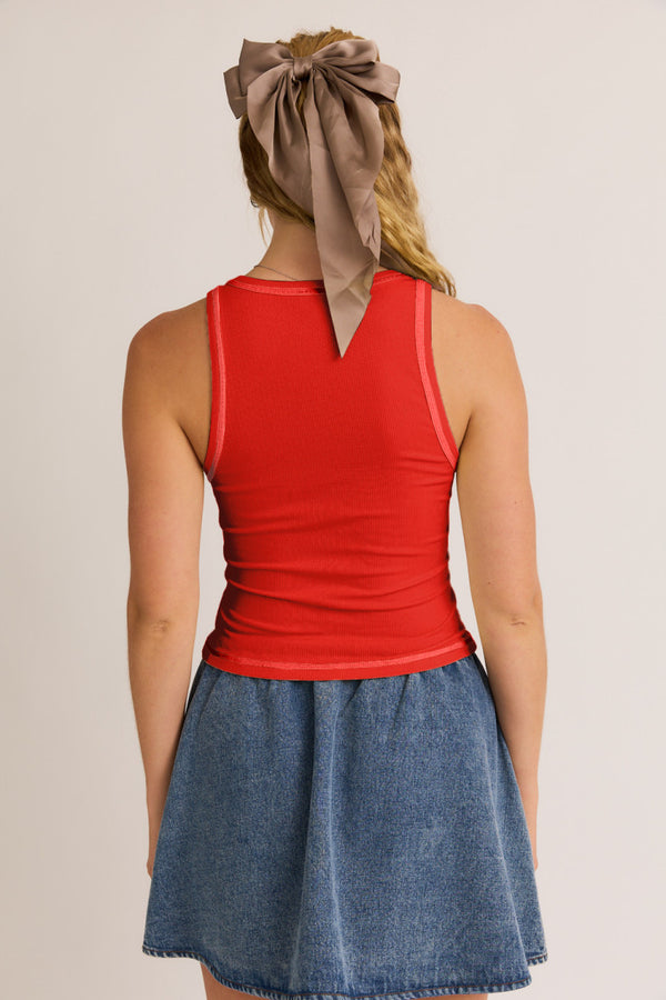 Round Neck Ribbed Tank