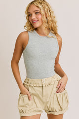 Round Neck Sleeveless Bodysuit