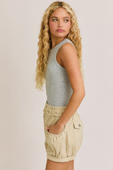 Round Neck Sleeveless Bodysuit
