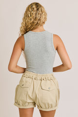 Round Neck Sleeveless Bodysuit