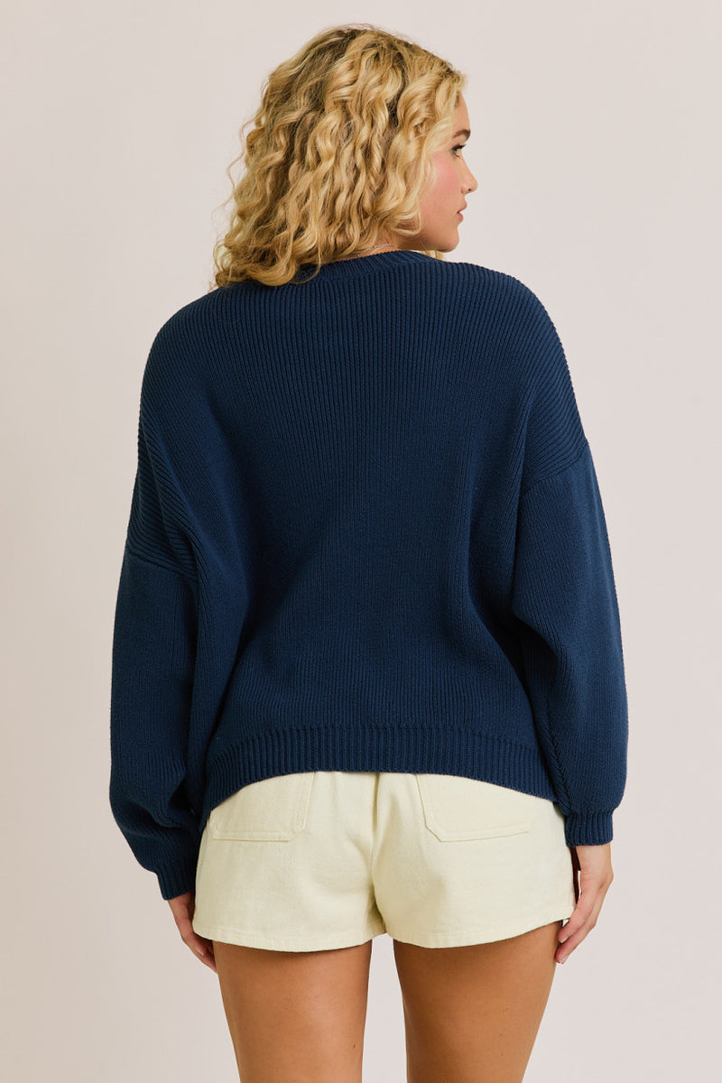 American Flag Detailed Sweater